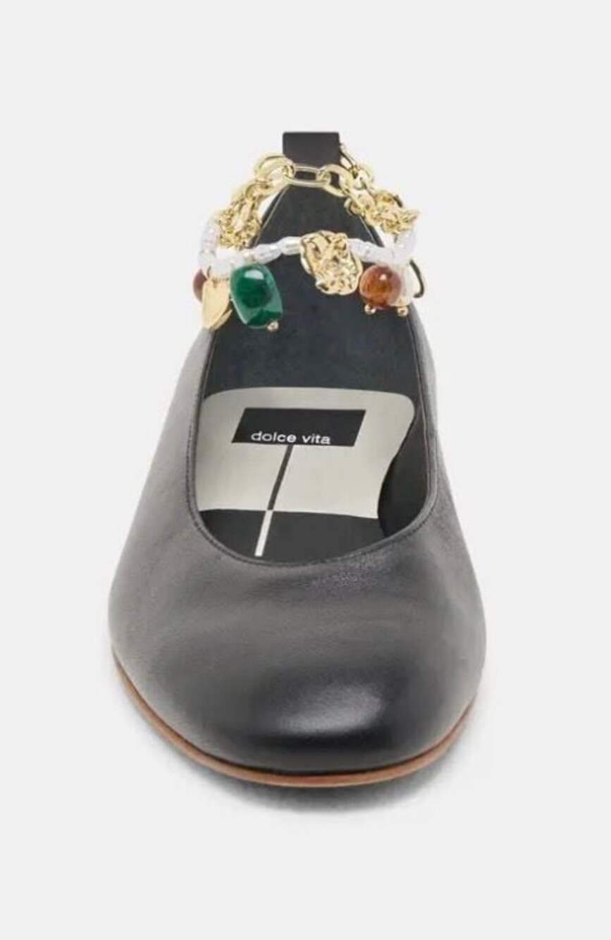 dolce vita Baiden Ballerina Flats  Black Leather Size 9 - Picture 5 of 9